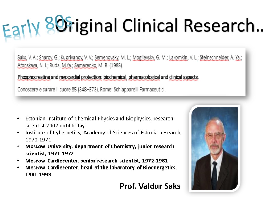 Estonian Institute of Chemical Physics and Biophysics, research scientist 2007 until today Institute of